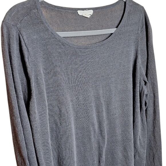 Eileen Fisher Organic linen lightweight knit long-sleeved top 3XL sweater gray - Picture 3 of 6